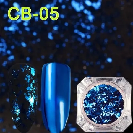 Nail art decoration sidekick-Blue Flakes Foil CB-05