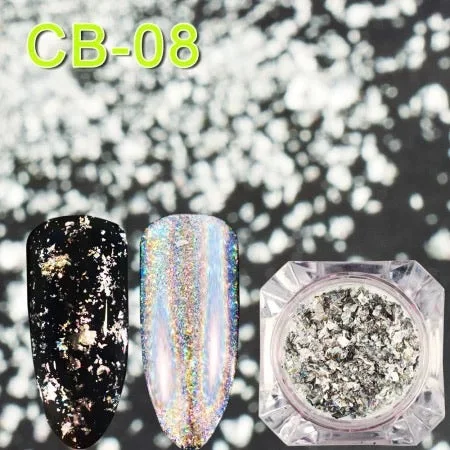 Nail art decoration meme-Holographic Flakes Foil CB-08