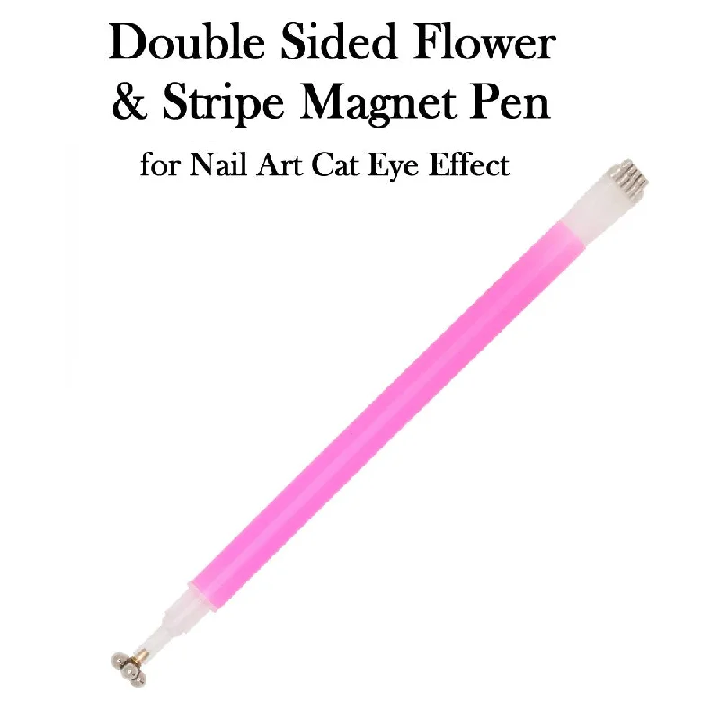 nail polish ramen bowl-Double Sided Flower & Stripe Magnet Pen