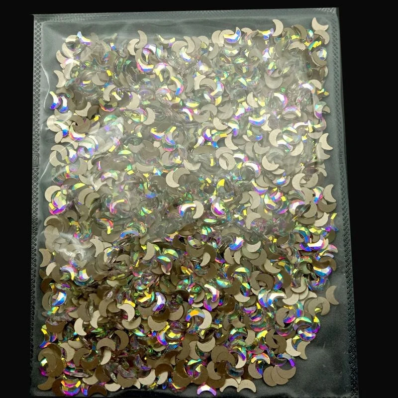 Nail rhinestone gentle wear-Crystal Ab Various Shaped Crystal Stone Glue On Rhinestones  In Bulk 1440pcs  Non Hotfix Flat back  For  Nail Art