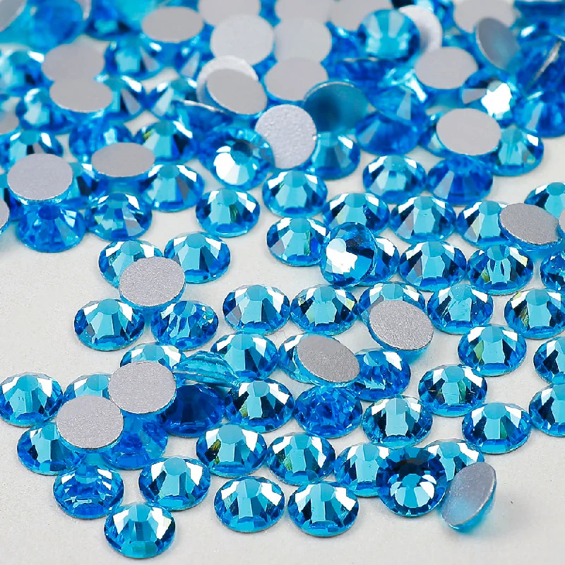 Nail rhinestone romantic nails-Aquamarine Yantuo Rhinestones Supplier silver back flatback  Loose Glass Strass  blue Non Hot Fix Nail Art Rhinestones