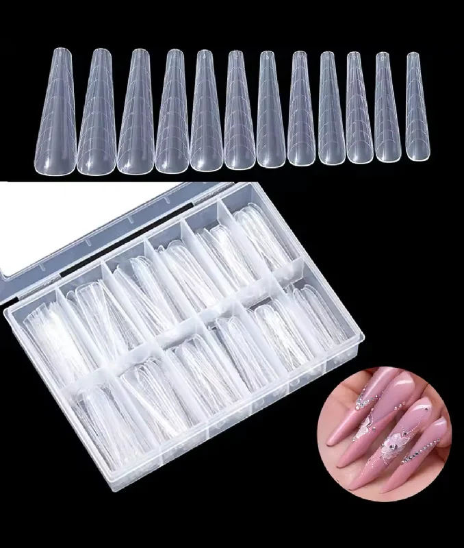 nail repair for nail repair rapid recovery-REUSABLE DUAL POLYGEL NAIL FORMS COFFIN EXTRA LONG ( 120/BOX )