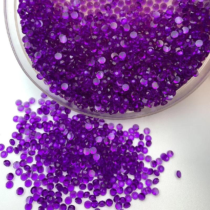 Nail rhinestone top choices-Wholesale flat back transparent  rhinestones 3mm DK.Amethyst resin rhinestones flatback bulk for cups Nail Art