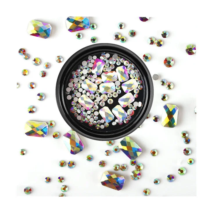 Nail rhinestone rainbow themes-New Product High Quality Flat Stone Bottom Nail Art Rhinestone for Nail Salon