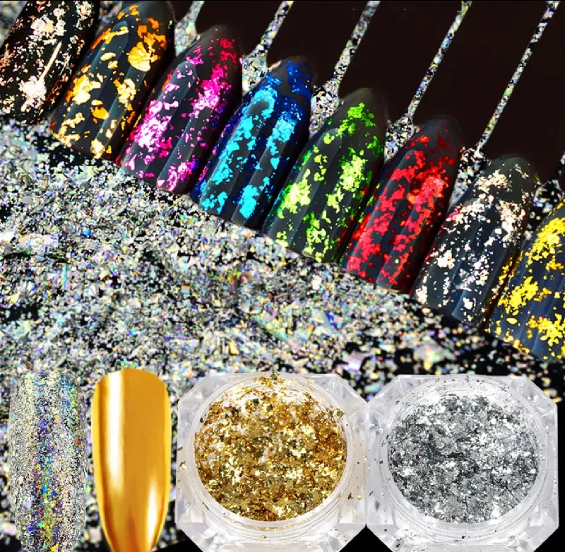 Nail art decoration cyberpunk-New Foil Glitter Design