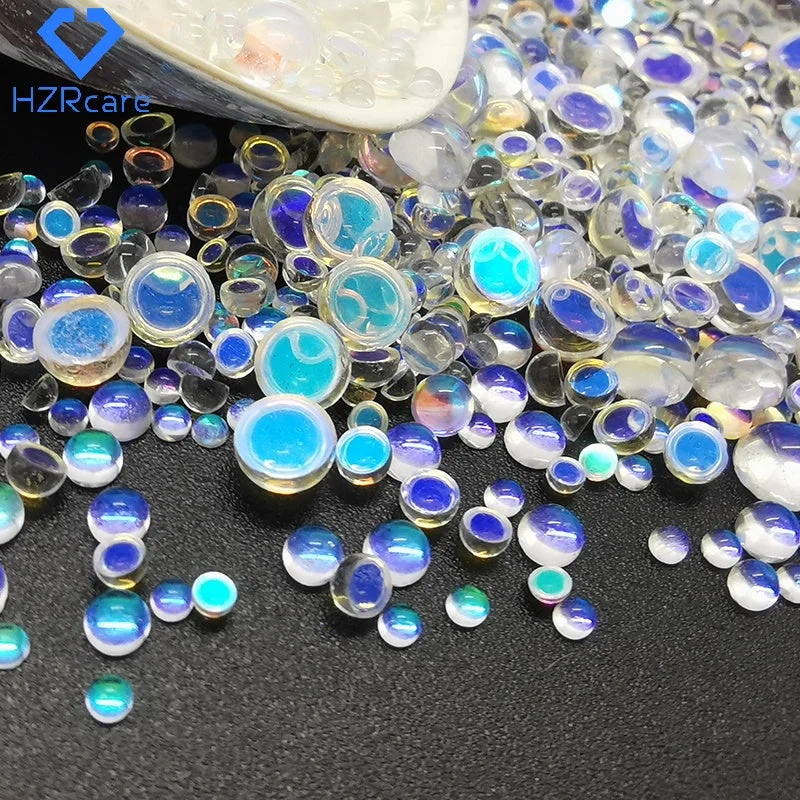 Nail rhinestone dot patterns-HZRcare 3D Nail Art Crystals Glass Diamonds Mixed Size Beads Opal Stones 1440pcs Flatback Nail Rhinestones