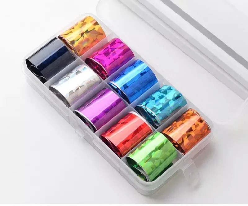 Nail art decoration bakery-Transfer Foils Box - Shattered Glass Effect