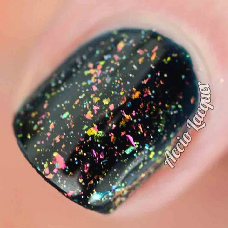 nail polish croissant glow-Pelvic Sorcery Nail Polish - color shifting metallic flakies