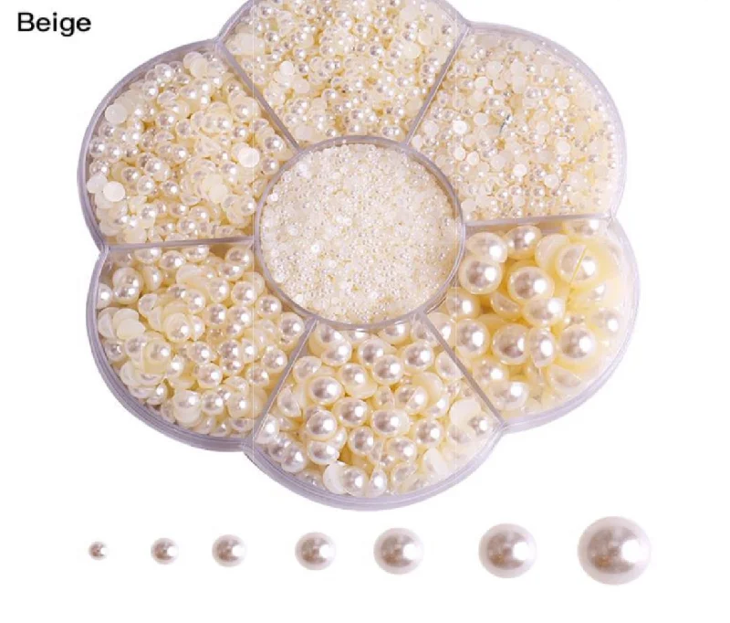 Nail rhinestone bulk discounts-Pearls mixed sizes