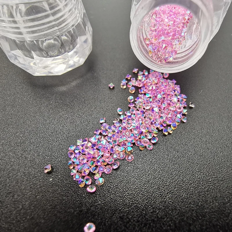 Nail rhinestone compact kits-Top Selling High Quality Wholesale 3D Bling Multi-Size Pointback Rhinestones For Nail Art Craft Bags Shoes Wedding Decorations