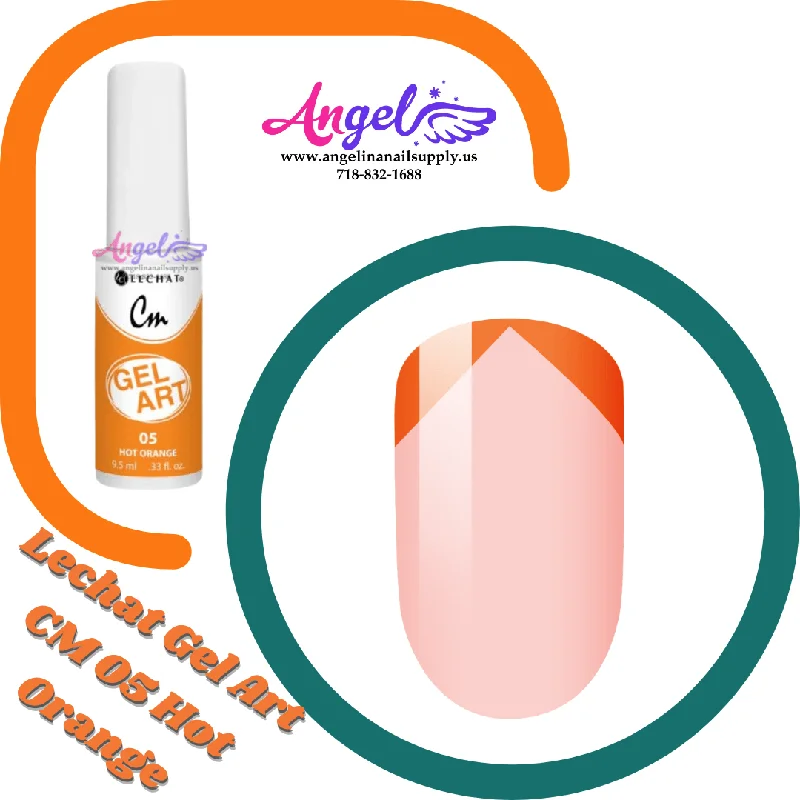 nail polish steam white-Lechat Gel Art CM 05 Hot Orange