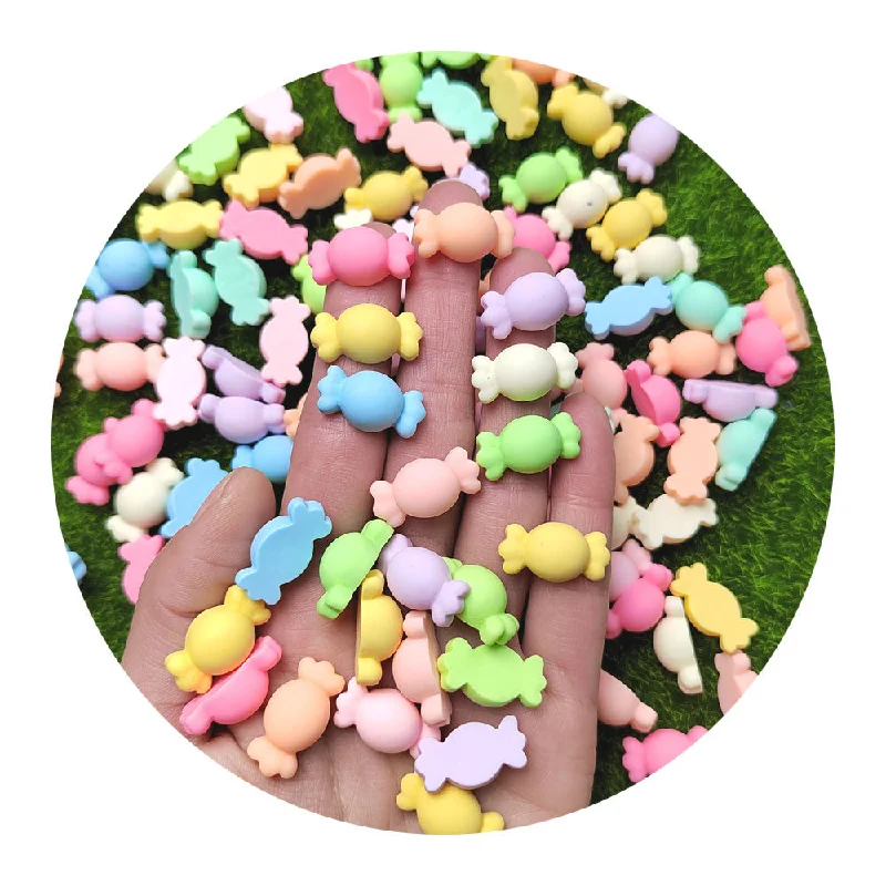 Nail rhinestone soft skin-100pcs Mixed Kawai Candy Resin Flat Back Cabochons Decoration Mini Food DIY Hair Art Supply Charm Crafts