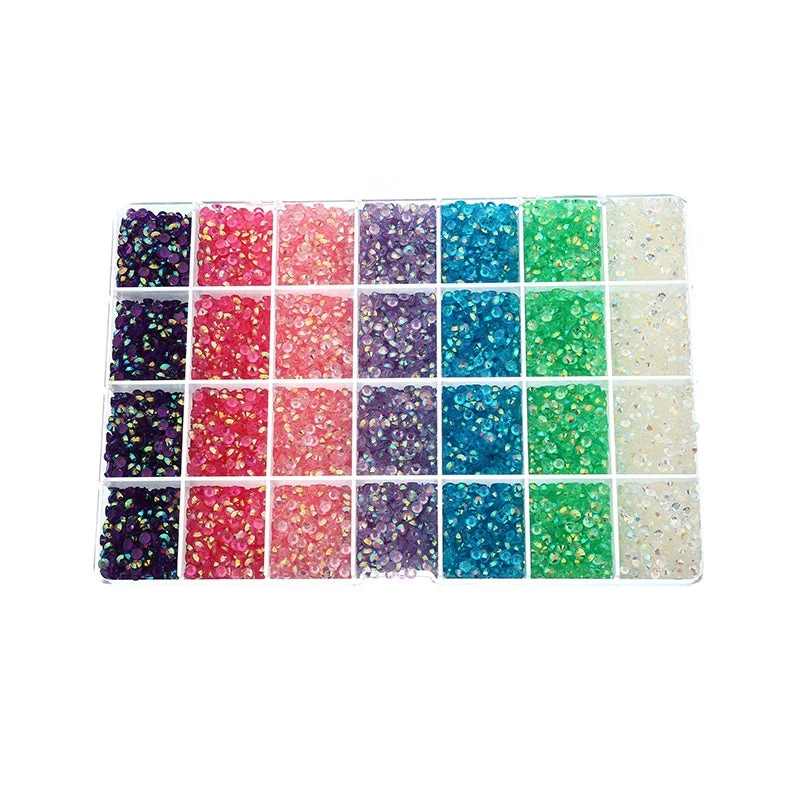 Nail rhinestone elegance tips-2022 Trending Mix Crystal Jelly colorful AB resin Rhinestone kits Resin Flatback Rhinestone for Garment Nail accessories