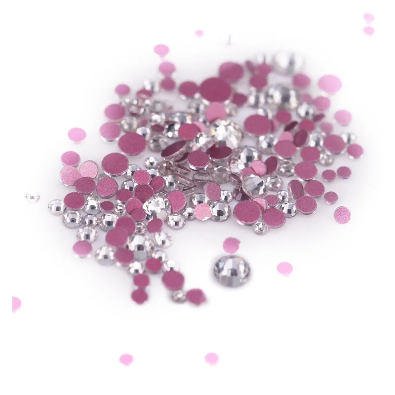 Nail rhinestone dusk-to-dawn-ss3~ss20 Crystal  rose back Rhinestones  Rhinestones Supplier Loose Glass Strass  Flatback Non Hot Fix Nail Art Rhinestones