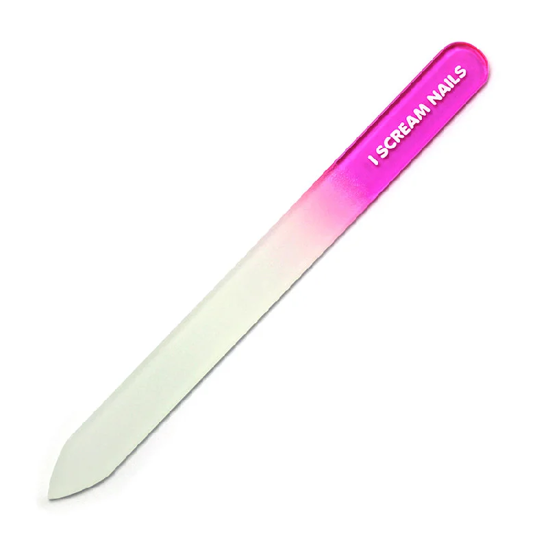 nail repair with professional-grade oils-Glass nail file - pink transparent