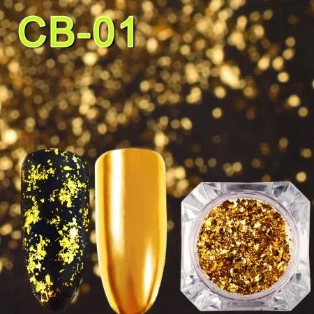 Nail art decoration Hollywood-Gold Flakes Foil CB-01