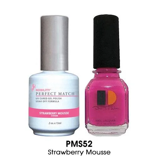 nail polish barbecue red-Perfect Match Gel Duo PMS 052 STRAWBERRY MOUSSE