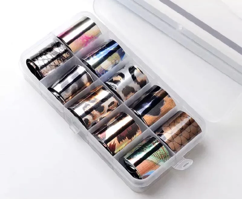 Nail art decoration taco-Transfer Foils Box - Animal Print