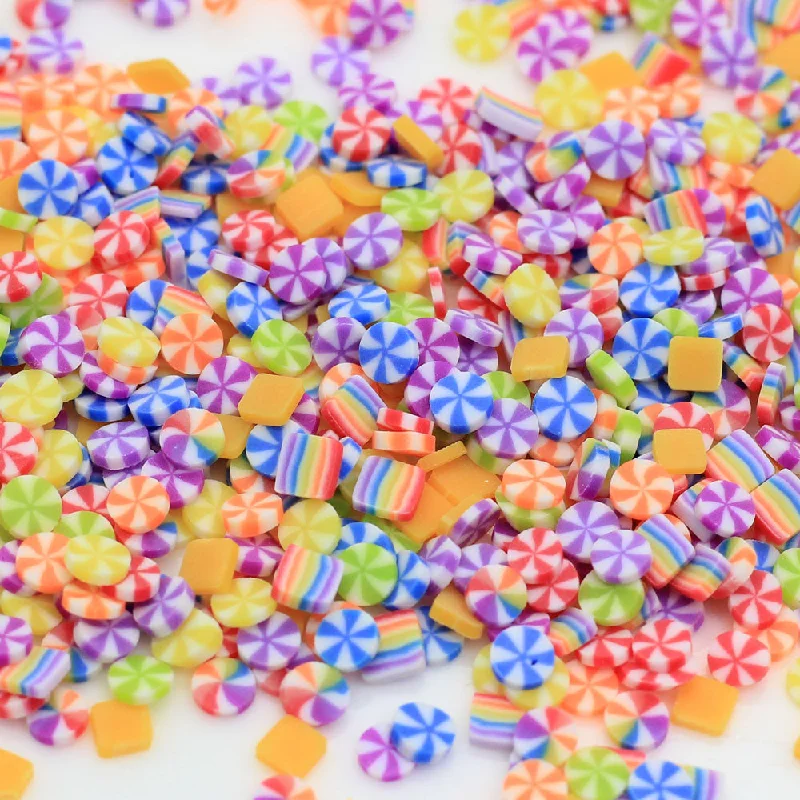 Nail rhinestone reel looks-Mixed Cake Candy Slices Polymer Hot Clay Sprinkles for Nail Art Decoration Craft Slime Accessories DIY Making Phone Decor