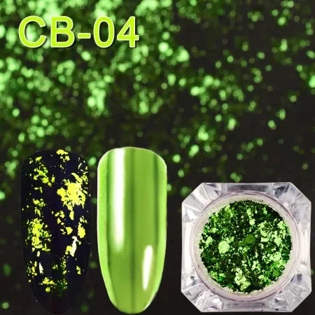 Nail art decoration crossover-Green Flakes Foil CB-04