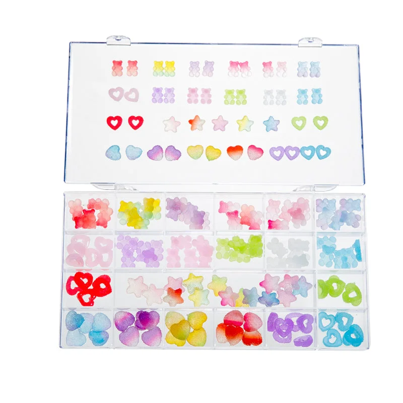 Nail rhinestone night sky-SHIZHIXIU 100pcs/boxes Candy Lollipop Nail Charms Colorful 3D Nail Art Acrylic Charms Nail Art DIY Accessories Manicure Tools