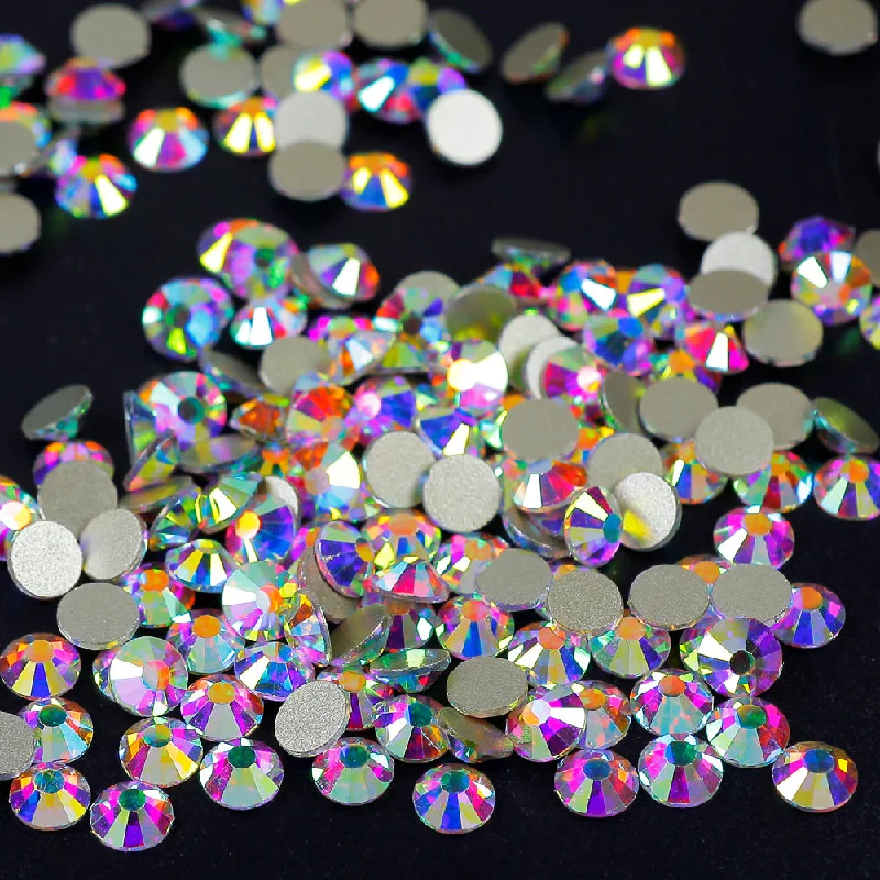 Nail rhinestone rush orders-Bling Bling Golden Base Crystal AB Wholesale Non Hotfix Rhinestone For Nail Art