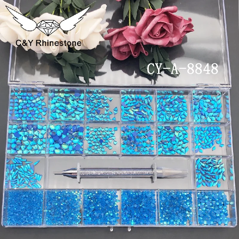 Nail rhinestone local buys-CY Packaged In Diamond Storage Box Multi-Shape Nails Gem Rhinestones For Supplies