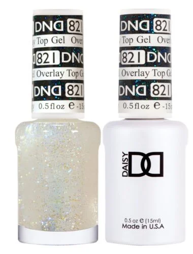 nail repair with nail repair base-DND 821 OVERLAY TOP GEL