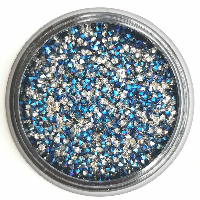 Nail rhinestone upkeep advice-2021 High Quality Bulk Luxury Non Hotfix 31 Colors 14400pcs 1.2mm Sizes Light Champagne AB Topaz Black Glass Rhinestones Box