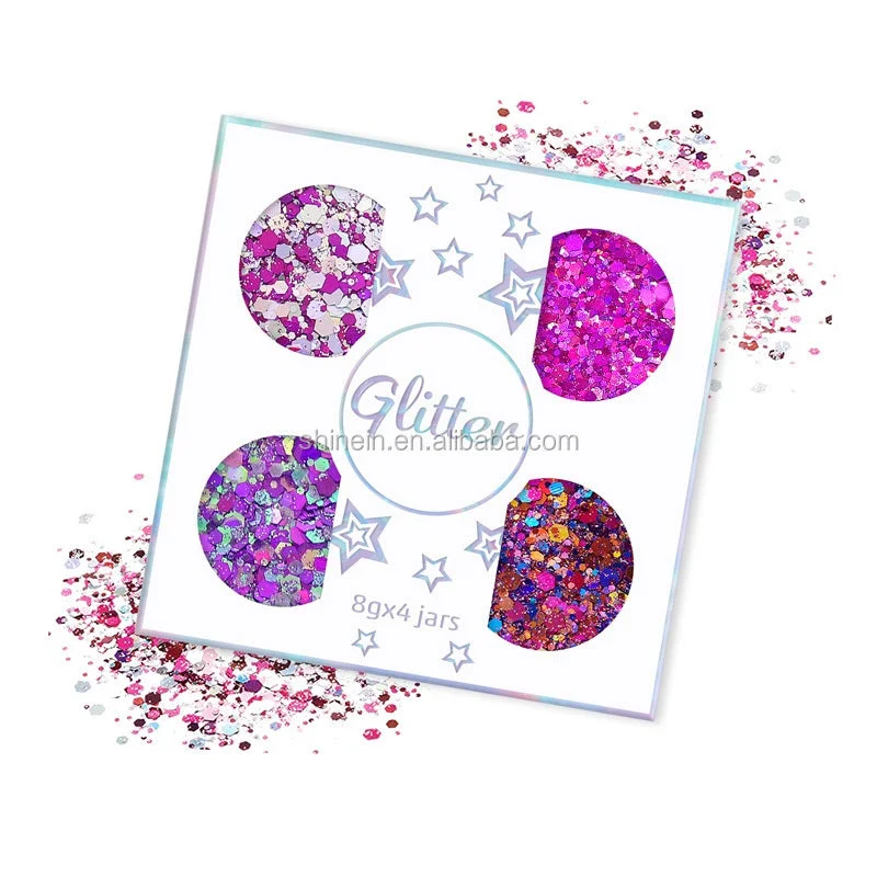 Nail art decoration cloudy skies-Shinein Mixed Hair Body Face Glitter Mixed Pink Cosmetic Glitter for Costume Makeup