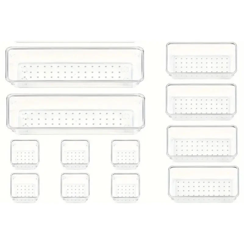 nail polish bao bun-Clear Plastic Organizers Drawer With Non-Slip Pads