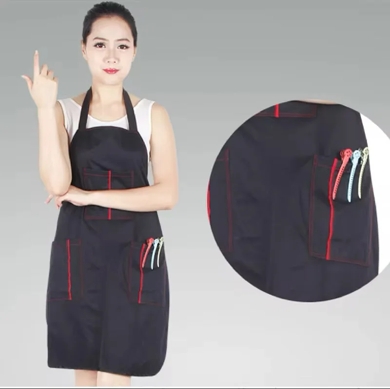 nail repair with nail repair balm-NYLON BLACK APRON WITH 3 POCKETS