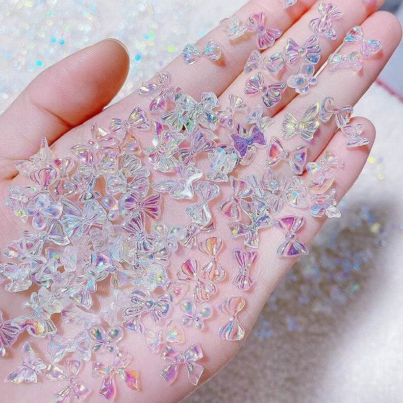 Nail rhinestone no-cost shipping-Yantuo Wholesale Various Shaped Crystal Stone Aurora Butterfly Glue On Rhinestones For Nails Art