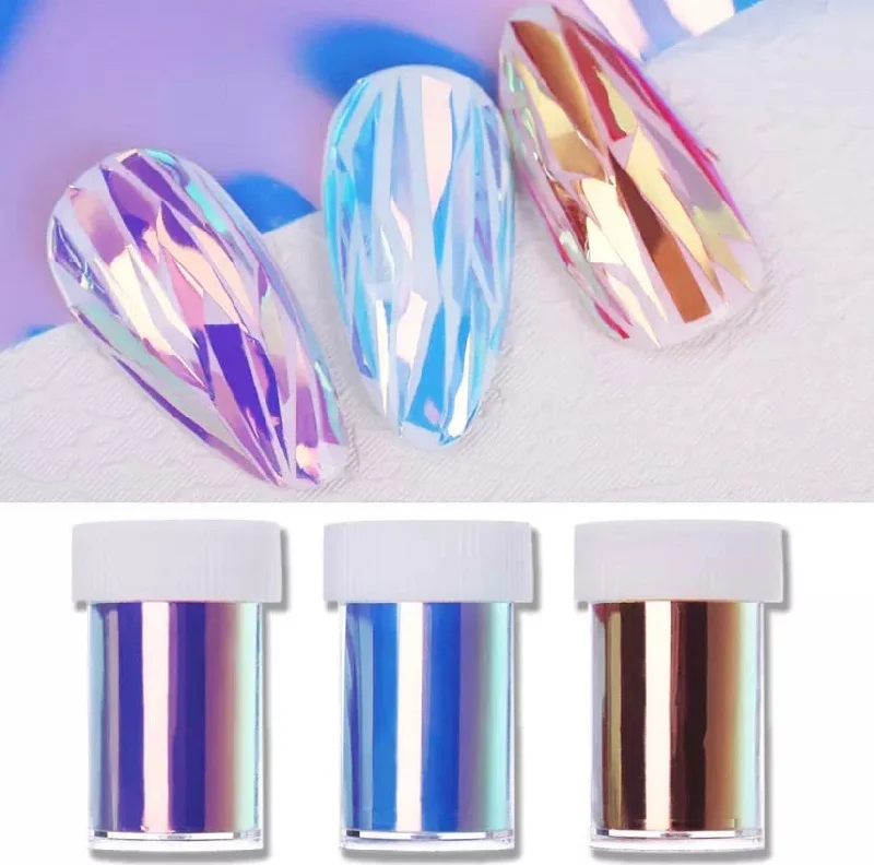 Nail art decoration 70s disco-Glass Effect Foils