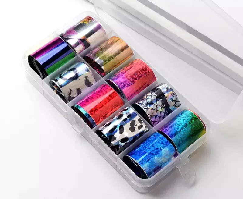 Nail art decoration tequila-Transfer Foils Box - Colorful Mix