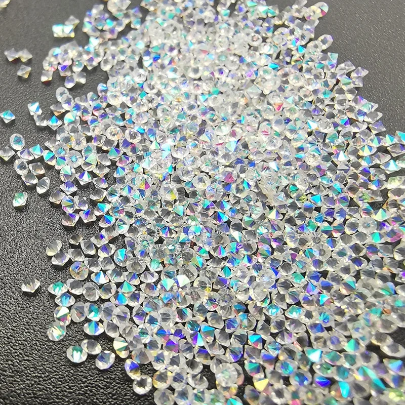 Nail rhinestone feature nails-Wholesale 14400pcs Real Low Lead 1.3mm Non Hot Fix Nail Crystal Stone All kinds Mix Glass Black AB Rhinestones In Bulk