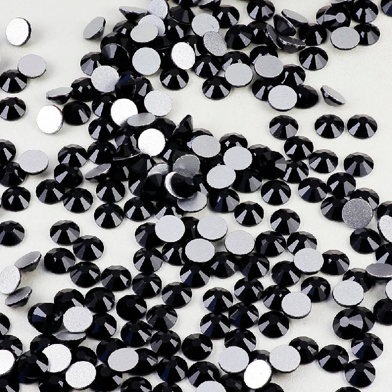 Nail rhinestone heatwave nails-Black Yantuo Rhinestones Supplier silver back flatback  Loose Glass Strass   Black Non Hot Fix Nail Art Rhinestones