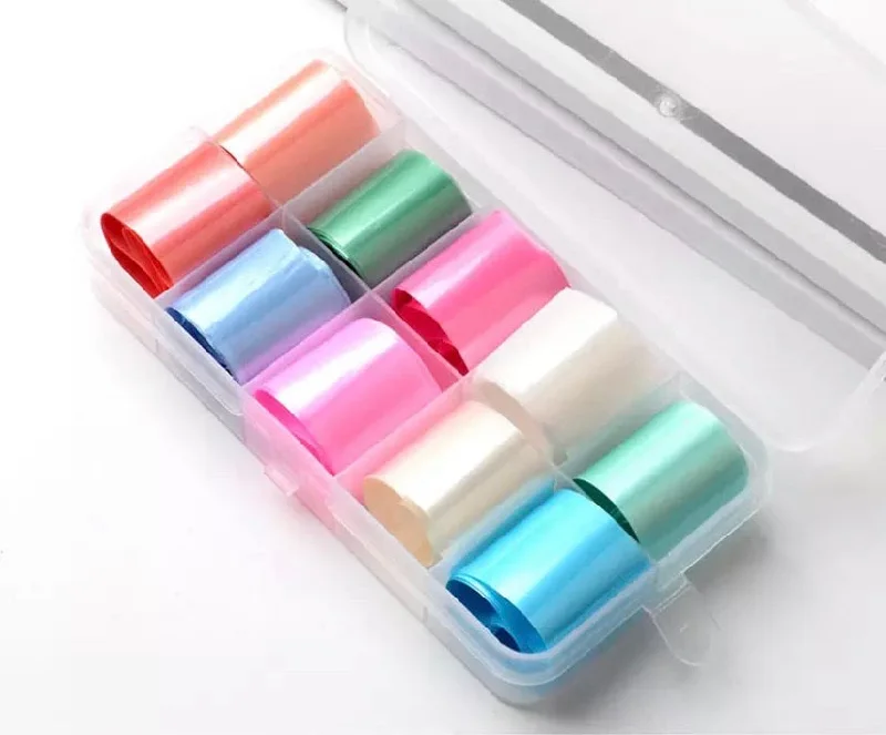 Nail art decoration ice cream-Transfer Foils Box - Matte Pastels