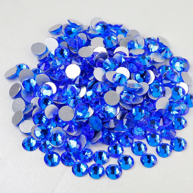 Nail rhinestone delivery perks-Capri blue Yantuo Rhinestones Supplier silver back flatback  Loose Glass Strass  Non Hot Fix Nail Art Rhinestones