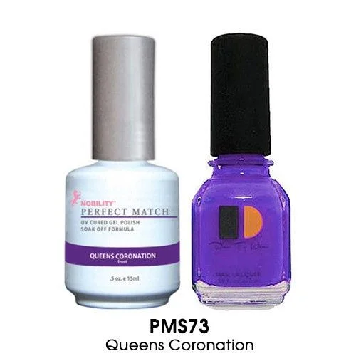 nail polish low tide-Perfect Match Gel Duo PMS 073 QUEENS CORONATION