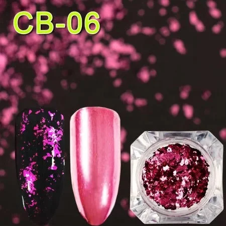 Nail art decoration villain-Pink Flakes Foil CB-06