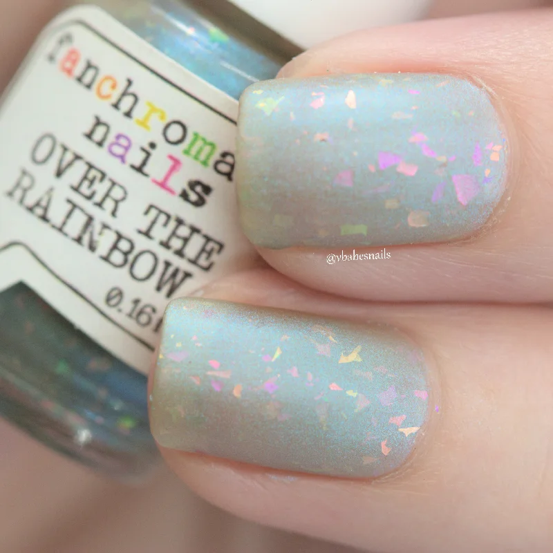 nail polish bagel cream-Over The Rainbow Nail Polish - matte iridescent rainbows