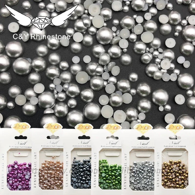 Nail rhinestone countryside-C&Y  Mixed Size Color Mixed ABS Semi-Pearl Resin Rhinestone Nail Enhancement DIY