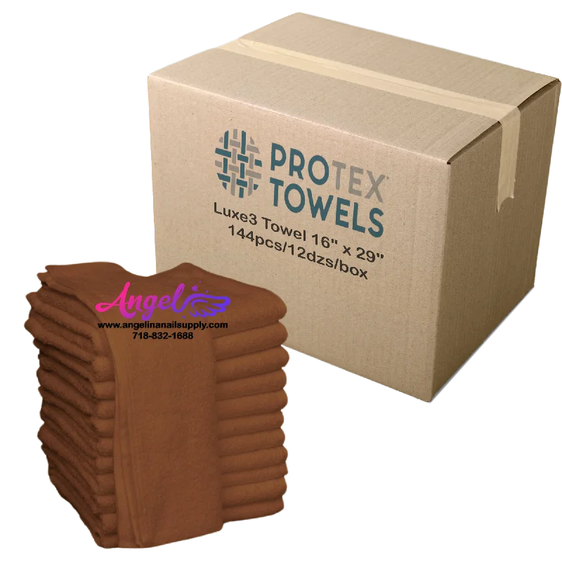 nail polish steam white-ProTex Luxe3 Towel 16" x 29" - Chocolate Brown (Box of 144)