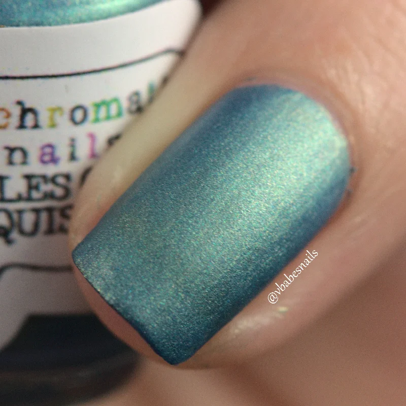 nail polish rolling pin-Rules of Acquisition Nail Polish - matte brilliant metallic blue-green