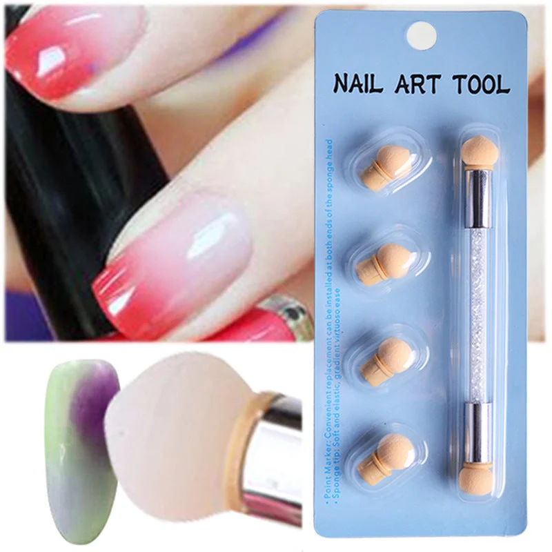 nail repair with nail repair infusion-Sponge Nail Brush Double Ended OMBRE/BLENDER