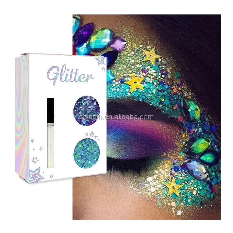 Nail art decoration zodiac signs-Shinein Mixed Purple Nail Face Body Glitter Holographic Cosmetic Chunky Glitter with Glitter Fix Gel