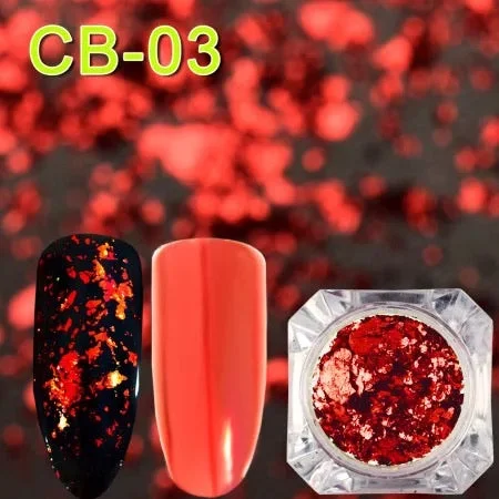 Nail art decoration controller-Red Flakes Foil CB-03