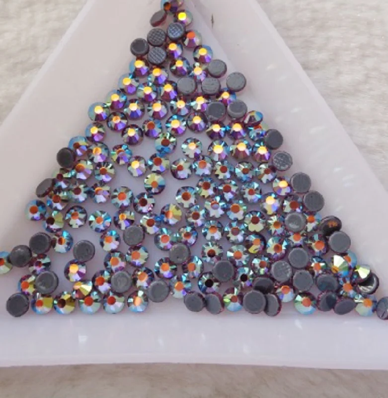 Nail rhinestone present ideas-High quality  Lt.Amethyst AB hot fix hot fix rhinestones  Lt. purple  AB flatback rhinestones for DIY clothes nail art