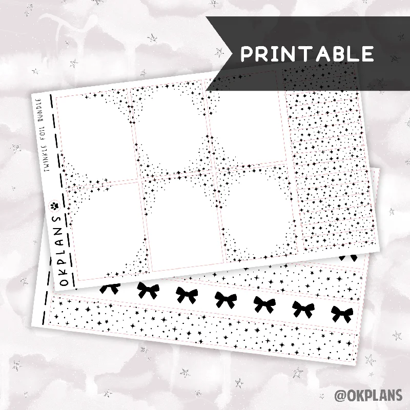 Nail art decoration meme-Twinkle // Printable // Foil Bundle